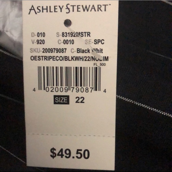 Ashley Stewart PINSTRIPED COLD SHOULDER DRESS size 22 - Picture 3 of 5